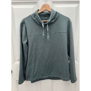 Apana Womens Cowl Neck Pullover Top Sage Green Heathered Activewear Size Medium